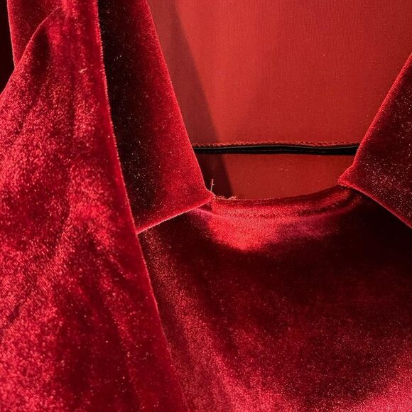 LPA Red Velvet Dress 45 in Merlot | SZ M - Picture 8 of 14